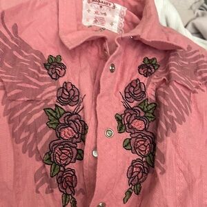 Urban style country roses with wings embroidery